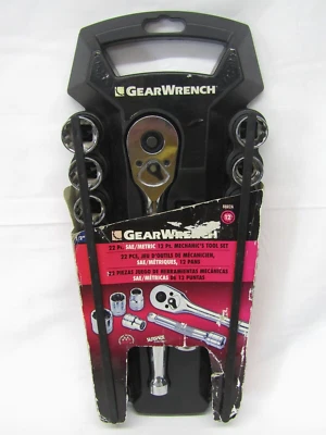 GearWrench 22-pc. 1/2” Drive 12 Point SAE/MM Socket Set w/ Ratchet & Ext 8802A - Image 1 of 4