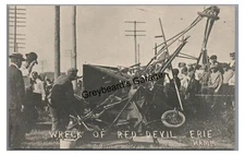 RPPC *REPRO* Wreck of the Red Devil Airplane Early Aviation ERIE PA Postcard