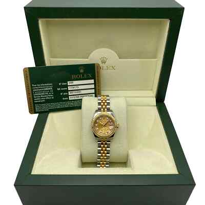 Rolex Datejust 26mm 179173 Champagne Jubilee Diamond Dial Ladies