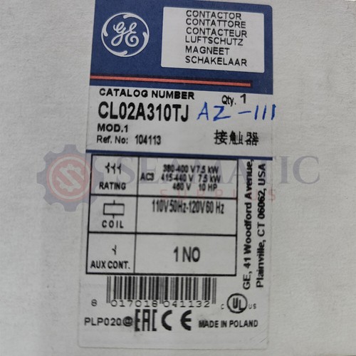 GE - CL02A310TJ SCHÜTZ, 3 POLIG 18A AC-3 380-440V, 1NO AUX, AZ#111+ - Bild 3 von 7