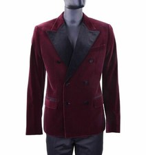 Mens Classic Burgundy Velvet Blazer Luxury Party Wear Elegant Dinner Jacket Coat