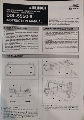 JUKI DDL-5550-6 WB SC-120 Hardcopy Manuals | eBay