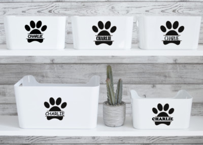Personalised Dog Toy Box Sticker ,Pet Storage Crate Pet /Decal Label ...