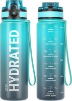 Sport Trinkflasche 500Ml Bpa-Frei Auslaufsicher Wasserflasche Blaue Wellen