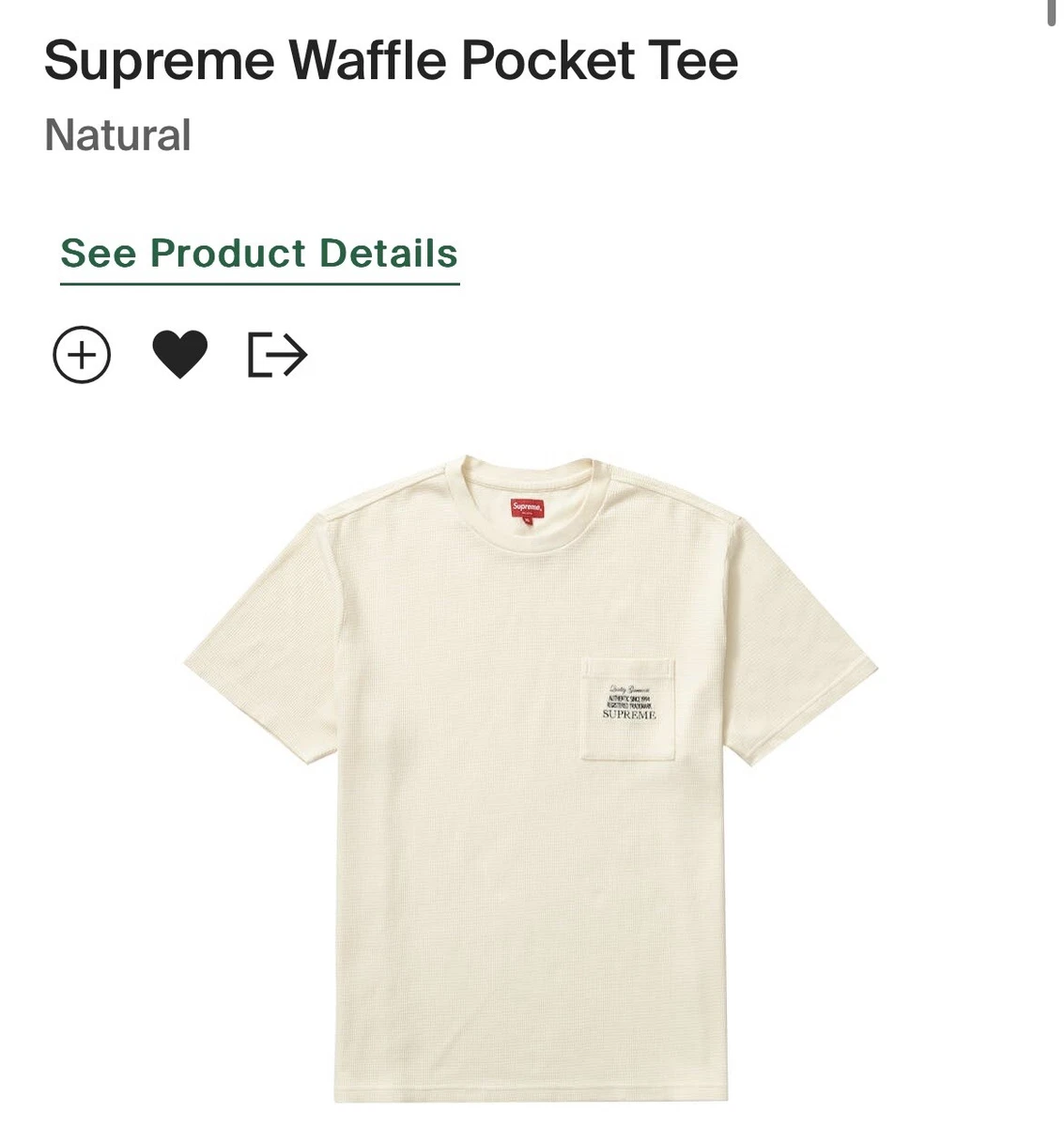 SUPREME SHIRT - WAFFLE POCKET TEE - Natural - Beige | eBay