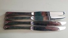 4 ANTIQUE VINTAGE COLLECTIBLE KNIVES 9.25" SILVER PLATE - HOLLOW HANDLE