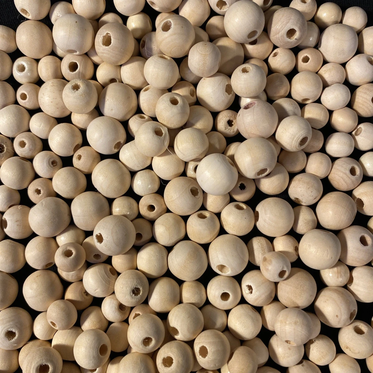 100 Cuentas De Madera Natural 10mm - Sin Pintar - Para Joyería Y Manualidades