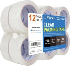 Clear Packing Tape (12 Rolls), Heavy Duty Packaging Tape for Shipping P