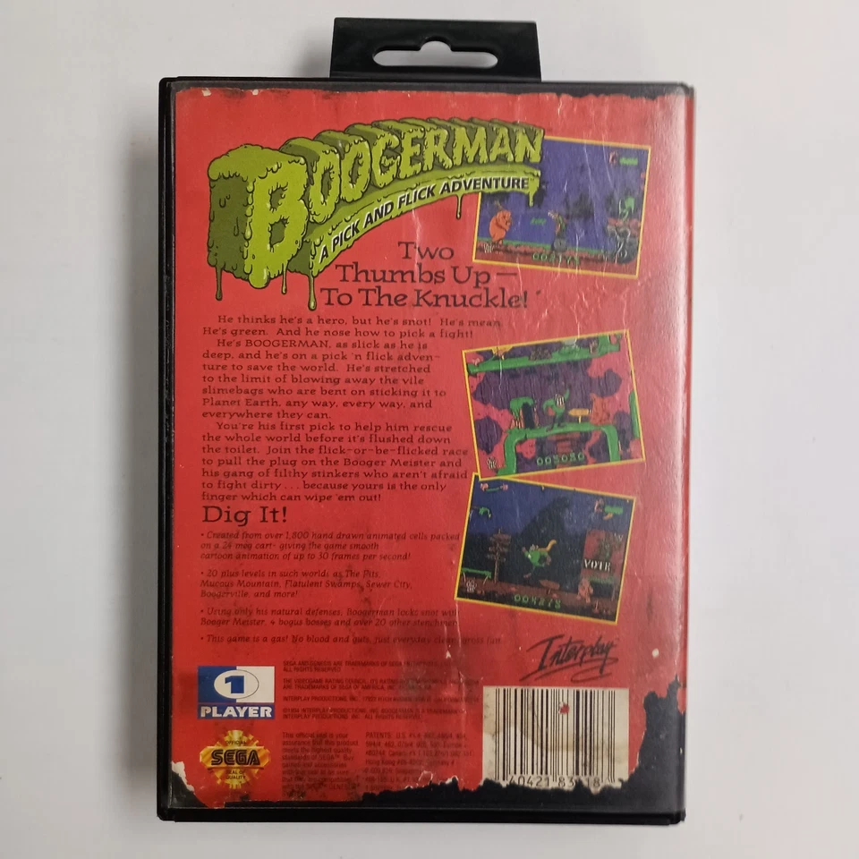 Boogerman: A Pick and Flick Adventure (Sega Genesis, 1994) CIB Authentic Tested - Image 3 of 4
