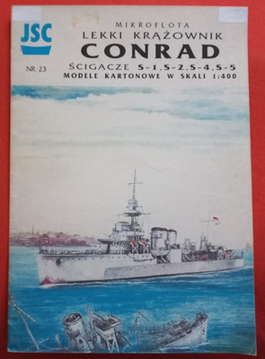 Modellbaubogen JSC 23, Light Cruiser CONRAD, S-1,S-2,S-3,S-4,S-5  in 1:400