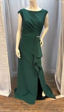 NEW PRICE: Joseph Ribkoff 243703 Ruffled Evening Dress in Mermaid Green Size 14