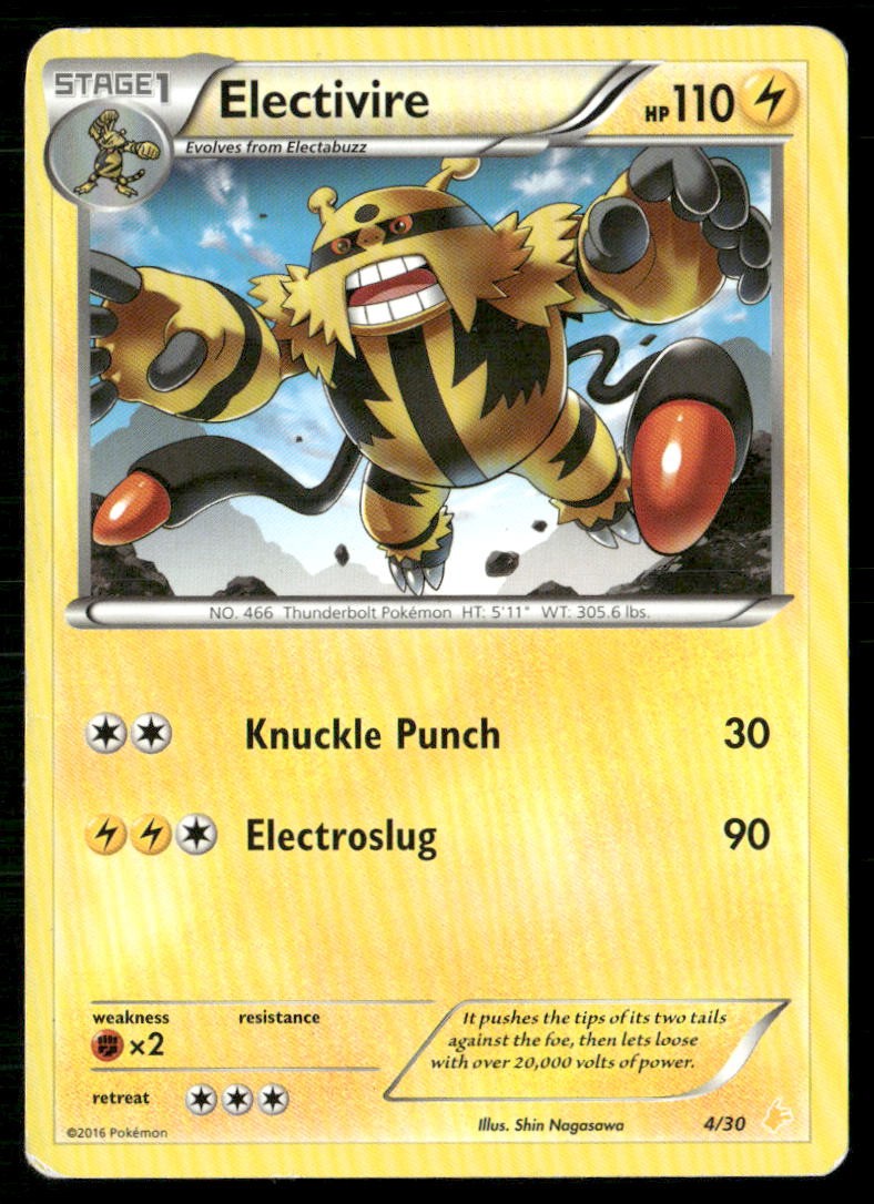 Electivire (4) 4/30 Common XY Trainer Kit: Pikachu Libre & Suicune Pokemon HP
