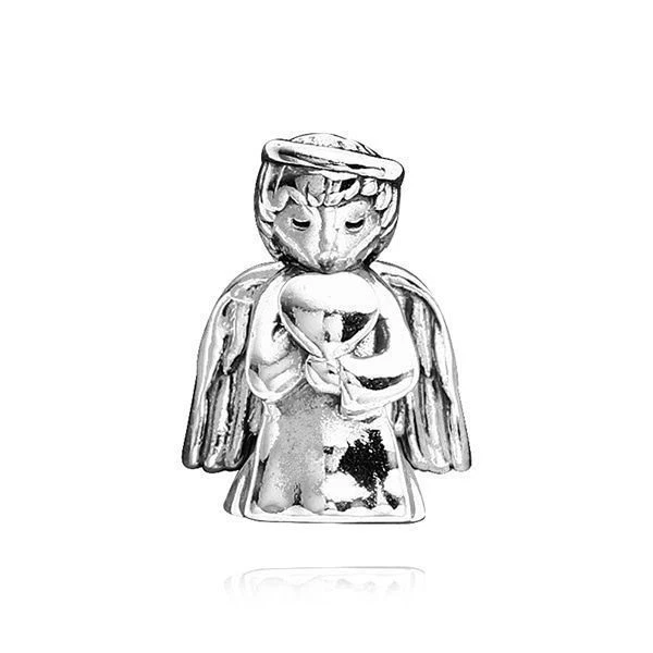 Charm 3D In Argento Sterling 925 - Angelo Ballerino Stile Europeo, Finitura Anticata, Per Bracciali