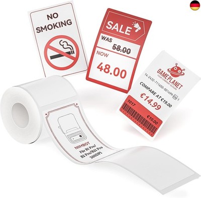 NIIMBOT Etiketten, Rot und Schwarz Bedruckte Etiketten für B1 Pro B2 Pro B21 