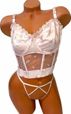 Victoria's Secret Dream Angels UnLined Push Up Corset Bra 38DD Thong Lg Set