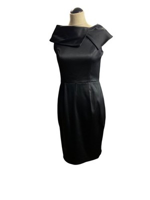 Zeitloses Cocktailkleid von Derhy | Heavy Satin Little Black Dress | Größe 8