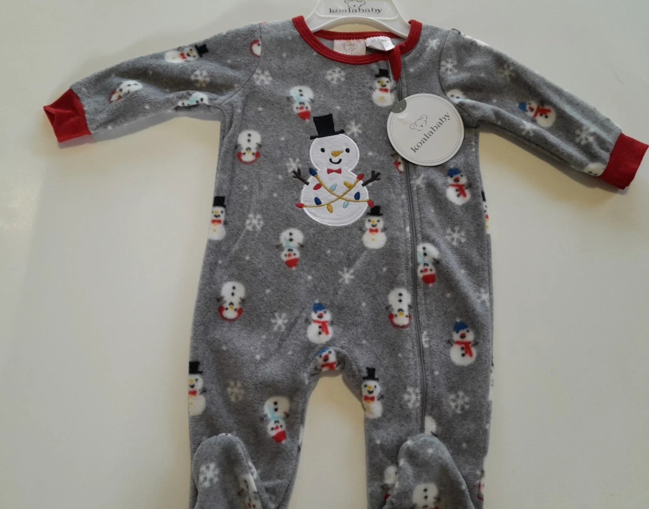 koala unisex Christmas Snowman baby sleeper 