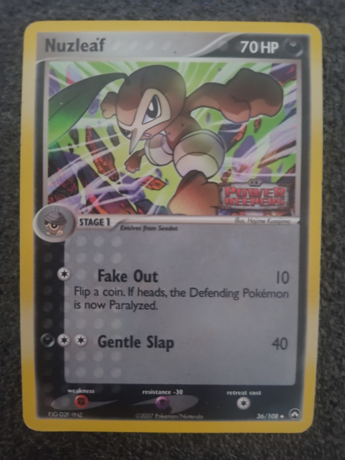 Nuzleaf 36/108 – Power Keepers Stamped (Reverse Holo) – LP – 2007 Pokémon TCG