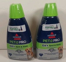 2-Pk BISSELL 2X Pet Stain Odor Portable Carpet Cleaning Machine Formula 32oz