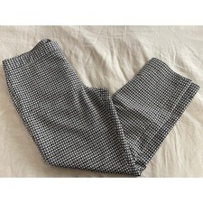 Talbots Chatham Womens Black and White Casual Cropped Slim Ankle Dress Pants