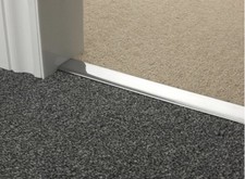 Premier Double Z9 Brushed Chrome Door Bar by Stair Rods - 0.9m -Carpet Threshold