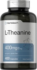 L-Theanine 400mg  400 Capsules  High Potency Supplement  Non-GMO  Gluten Fre