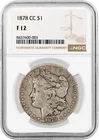 1878 CC Carson City $1 Morgan Silver Dollar NGC F12 Circulated Key Date Coin