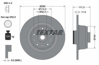 2X Textar Bremsscheibe Bremsscheiben Satz Bremsen Pro Hinten 92309003