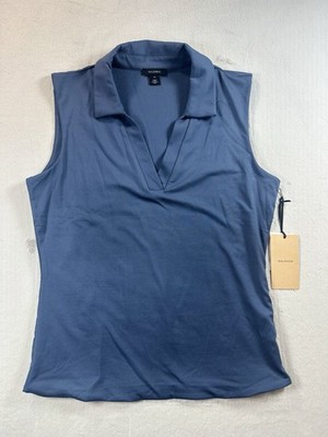 Halogen Short Sleeve Blouse Women s Size Medium Vintage Indigo New