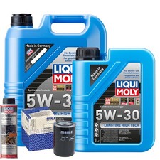 Motoröl 5W30 LIQUI MOLY Longtime High Tech 6L+MAHLE Ölfilter +Ölschlammspülung