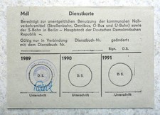 Dienstfahrkarte der DDR Volkspolizei