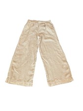 Jones  Co Women  s Large Beige White Pants Linen Elastic Waist PullOn Bohemian