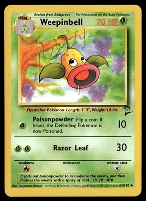 Weepinbell Uncommon Base Set 2 064/130 NM Pokémon TCG