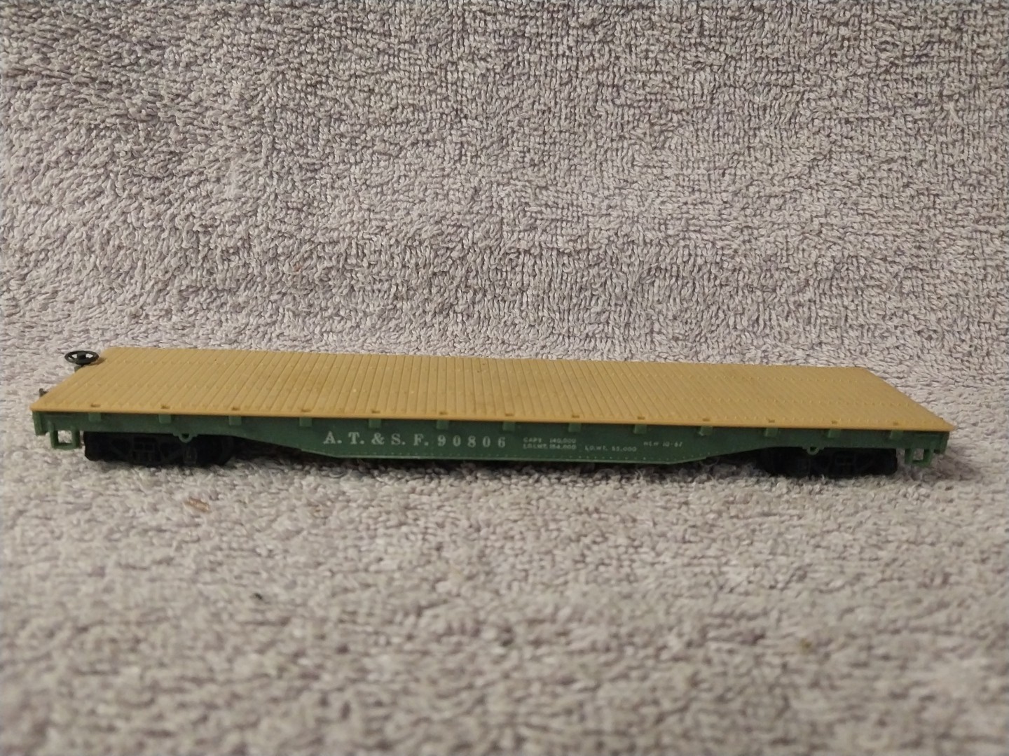 Vtg Mantua HO Scale Flat Car, AT&SF 90806 Fast Free Shipping
