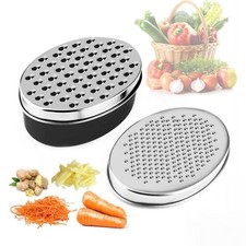Stainless Steel Cheese Grater with Airtight Storage Container - Box Grater fo...
