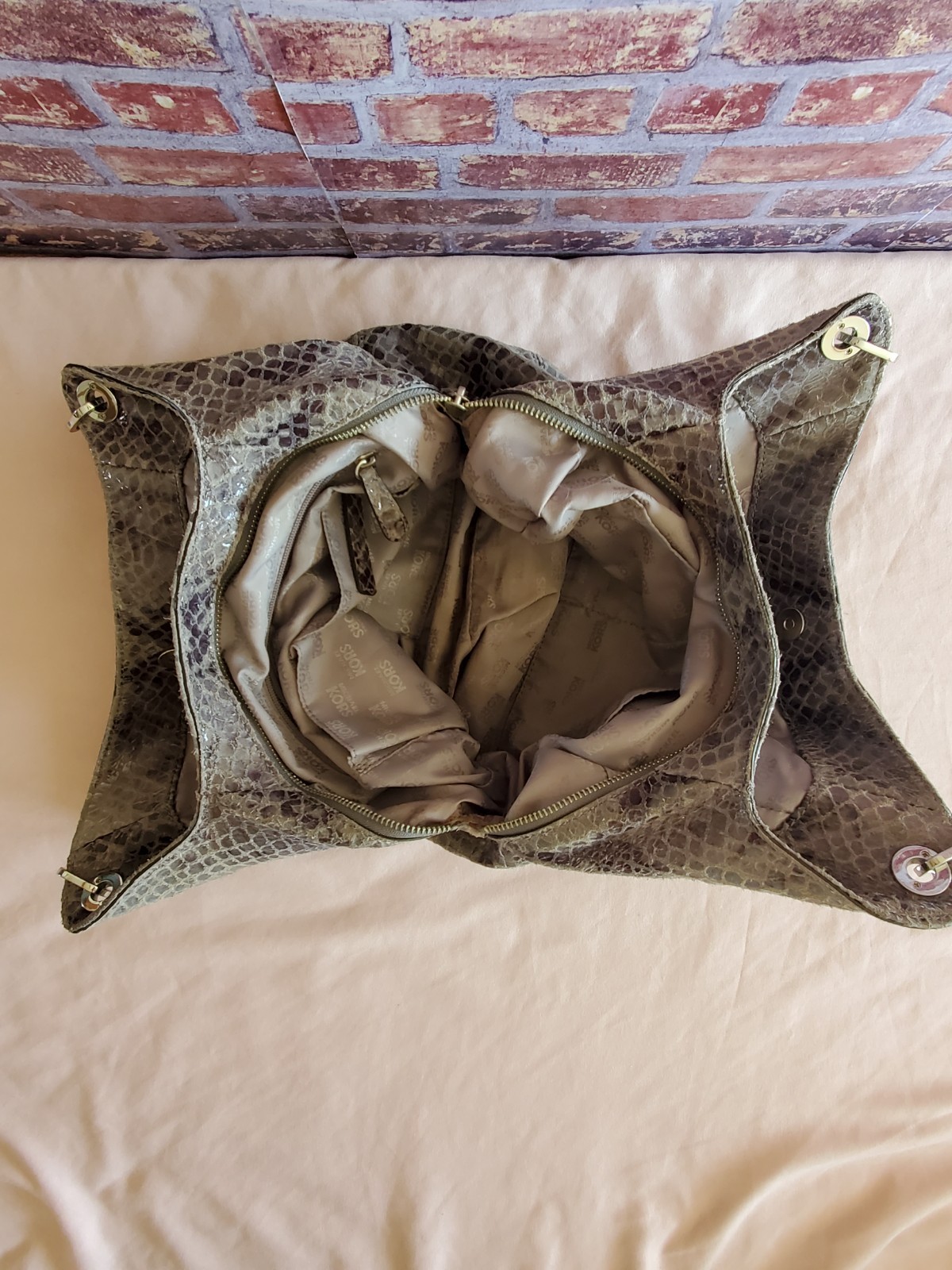 Michael Kors Black Python Snakeskin Embossed Leat… - image 7