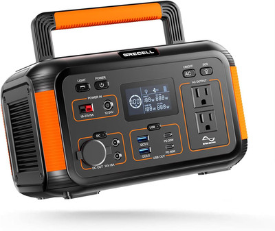GRECELL 500W Portable Power Station 444Wh Solar Generator with 110V Pure Sine Wa
