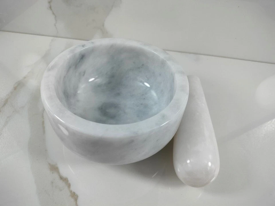 Mortaio in Onice Bianco Energia Forza Purezza Pietra Naturale wicca strega magia - Immagine 2 di 4