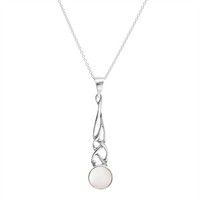 Silverly Sterling Silber Perlmutt Keltischer Knotenen Anhanger Halskette, 46 Cm