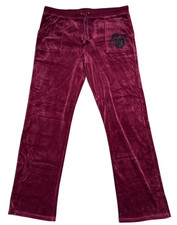 Disney Parks Velour Burgundy Hidden Mickey Mouse Sweatpants Size L Retro Y2K