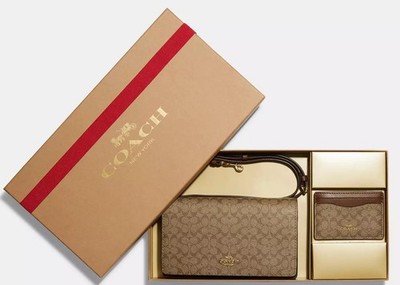 New COACH Anna Foldover Clutch Crossbody Bag Car Case & Gift Box + Red Ribbon