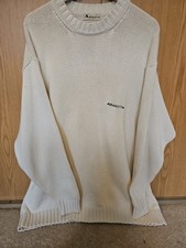 Aquascutum London Vintage Heavy 100% Cotton Cable Round Neck Jumper Size XL/XXL