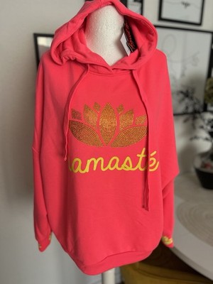   Miss Goodlife Hoodie  Namasté  Neonpink Strass Gr. S   Neu! 