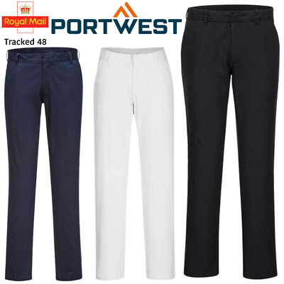 Portwest Womens Stretch Bowling Trousers Ladies Slim Chino Bowls Uniform Pants