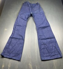 Vintage Seafarer Jeans Mens 28x32 Blue Bell Bottom Flare Navy Dungaree Talon Zip