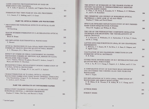 OPTICAL MATERIALS: PROCESSING and SCIENCE Symposium Proceedings - April 1989 - Picture 4 of 4