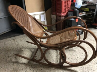 ANTICA POLTRONA A DONDOLO THONET 7027 SEDIA FAGGIO LEGNO CURVATO BENT WOOD  800