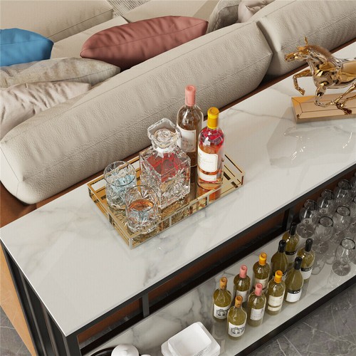 2 Tier Marble Console Table Waterproof Rust-proof Kitchen Dining Room Dec Stand - Picture 6 of 12