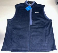 NWT's Columbia Men's Full Zip Sweater Weather Navy Blue Vest XXL