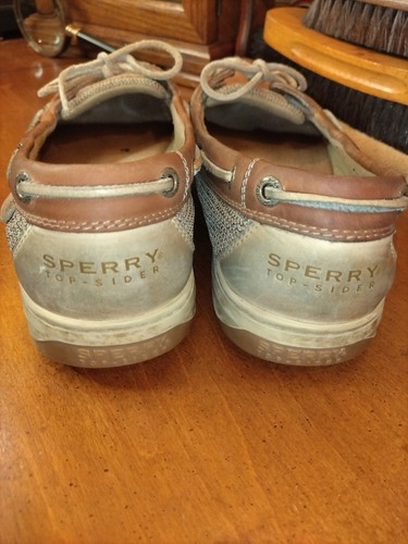 Sperry Women's Top Sider leather lace boat shoes LIGHT BROWN / Beige Size 10 - Picture 9 of 14